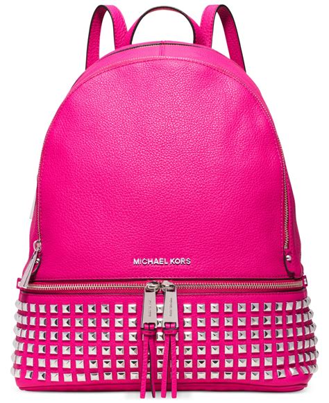 pink michael kors backpack purse|Michael Kors pink studded purse.